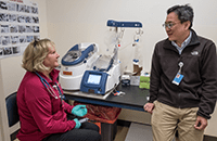 A photo of Steve Wu, MD, and Mary Fisher, RN.